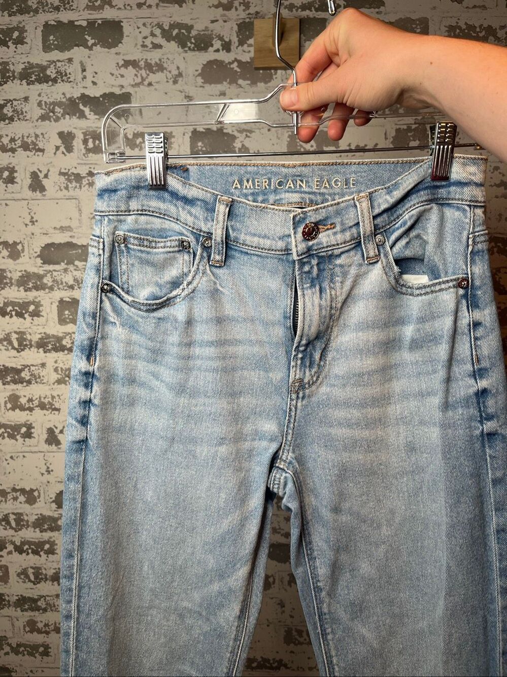 American Eagle | women super high rise straight denim jeans